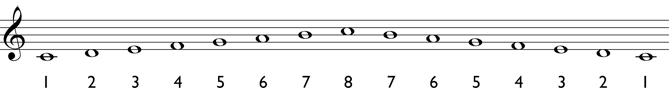 Ascending and descending diatonic scale